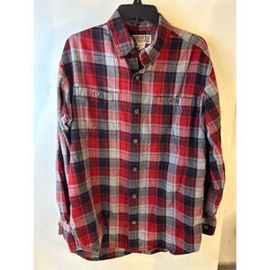 Duluth flannel shirt men’s M red/gray checkered rn#106803‎